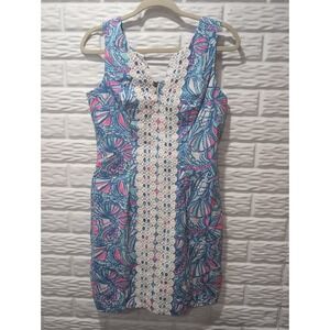 Lilly Pulitzer x Target Dress Womens Size 6 Blue Pink Floral Lace Anniversary